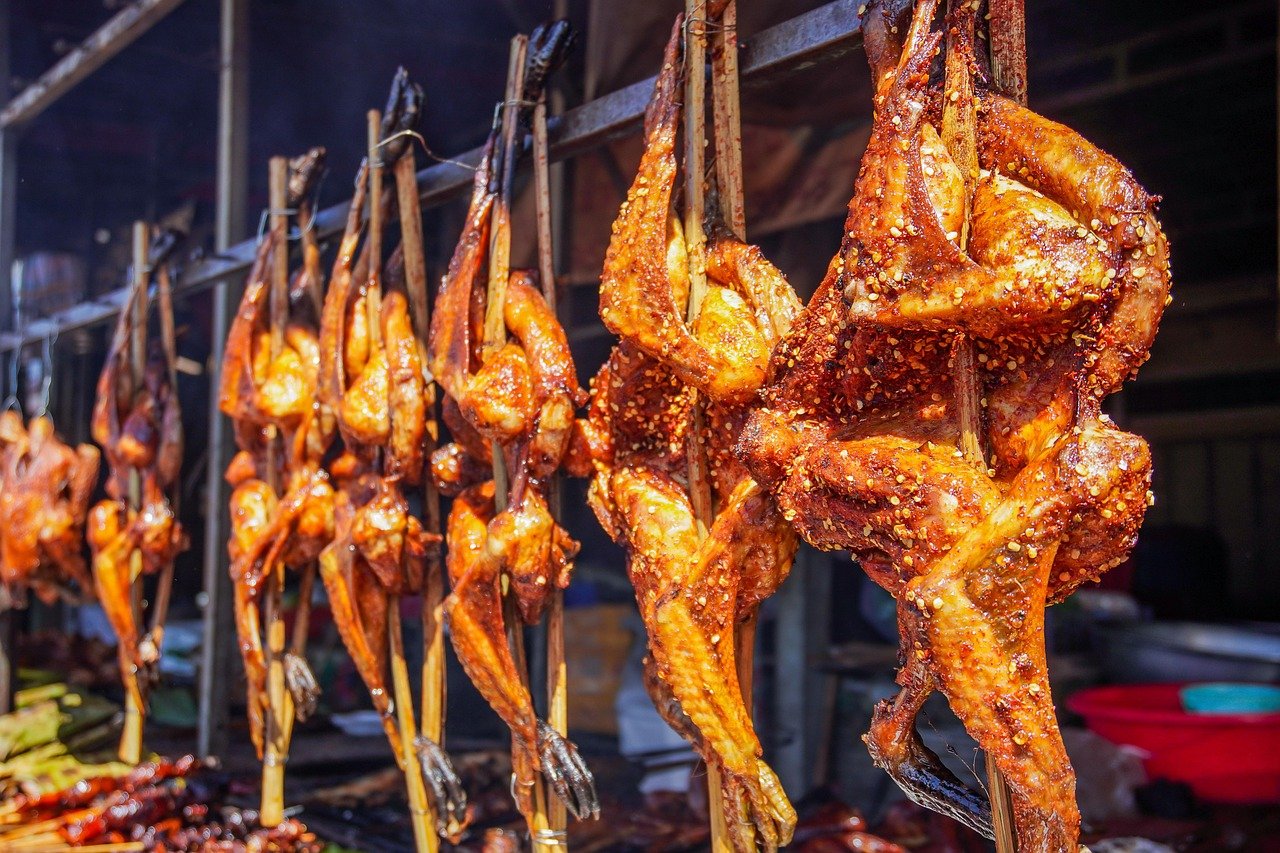 chicken, market, dinner, food, roast